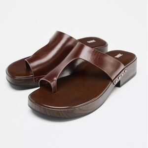Zara Women's Rich Brown Slide Sandals